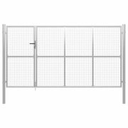 Vrtna vrata čelična 350 x 150 cm srebrna