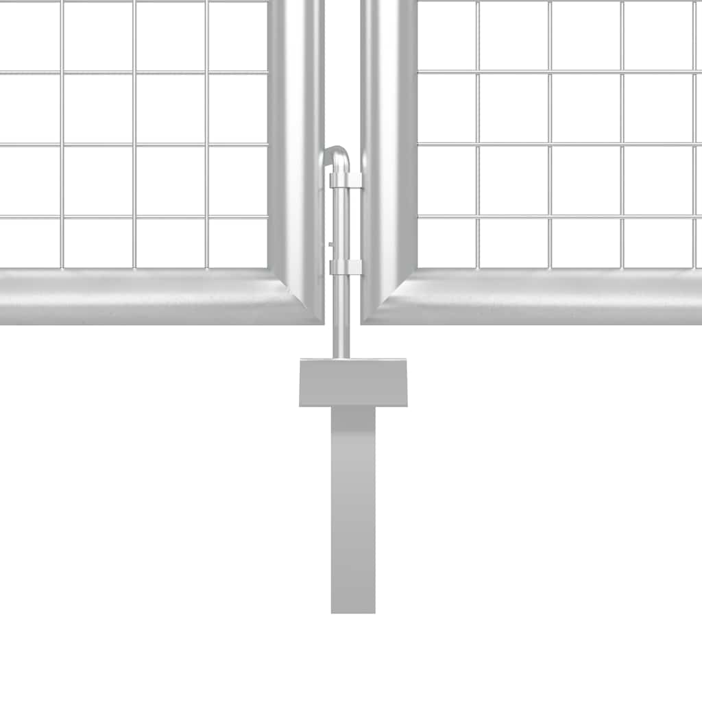 Vrtna vrata Čelik 400x150 cm Srebrna