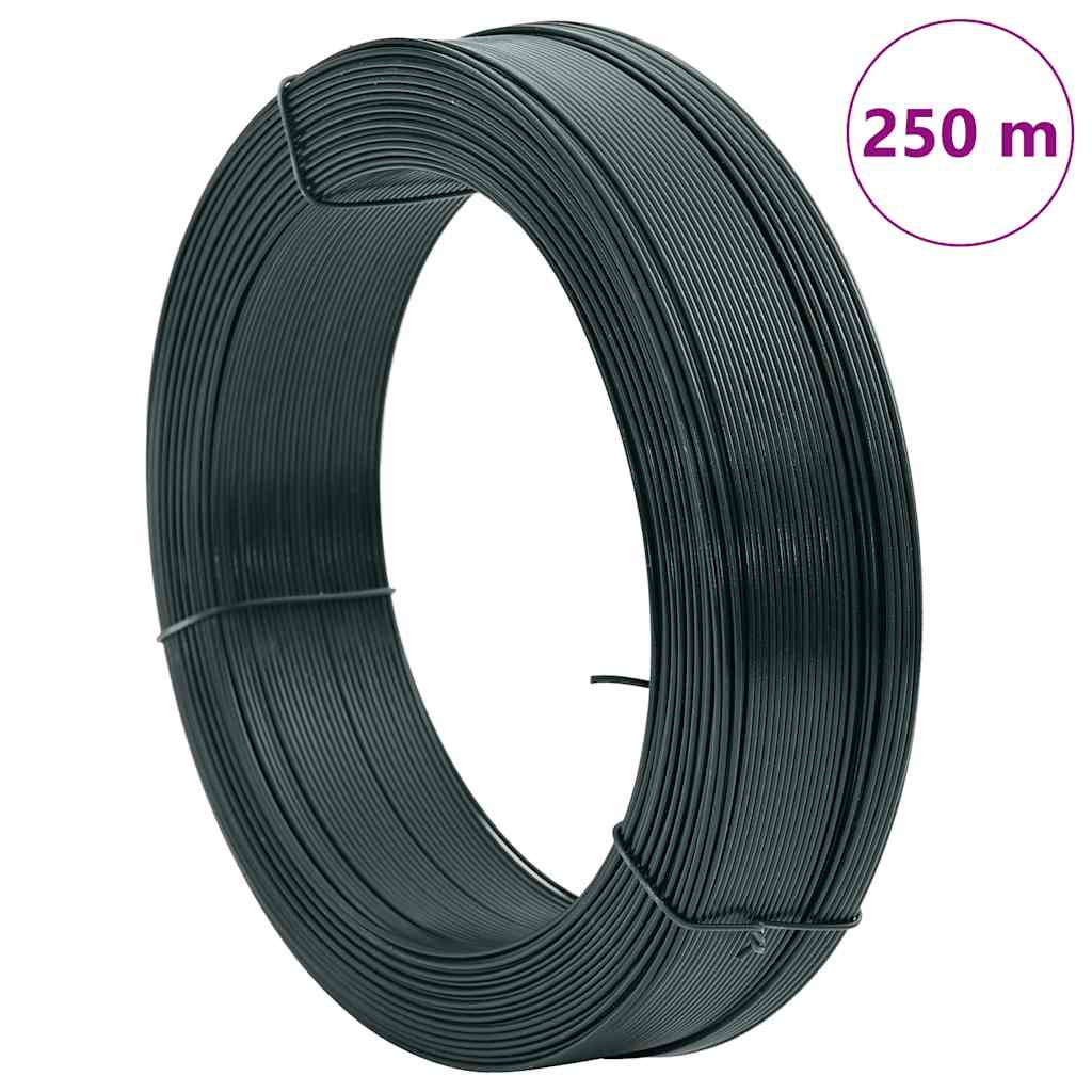 Žica za vezanje ograde 250 m 0,9/1,4 mm čelična crno-zelena