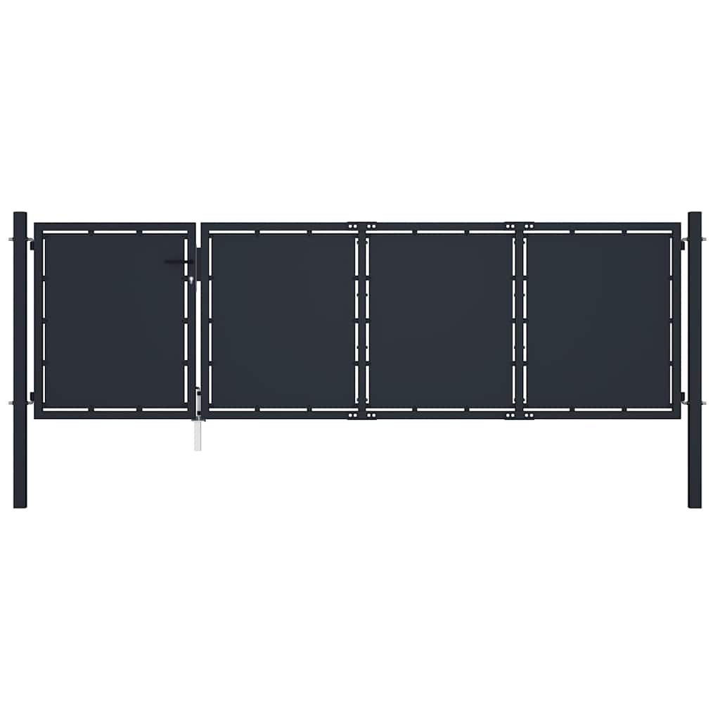 Vrtna vrata od čelika 350x75 cm antracit boje