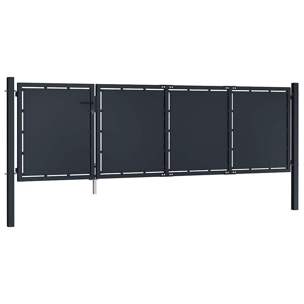 Vrtna vrata od čelika 350x75 cm antracit boje