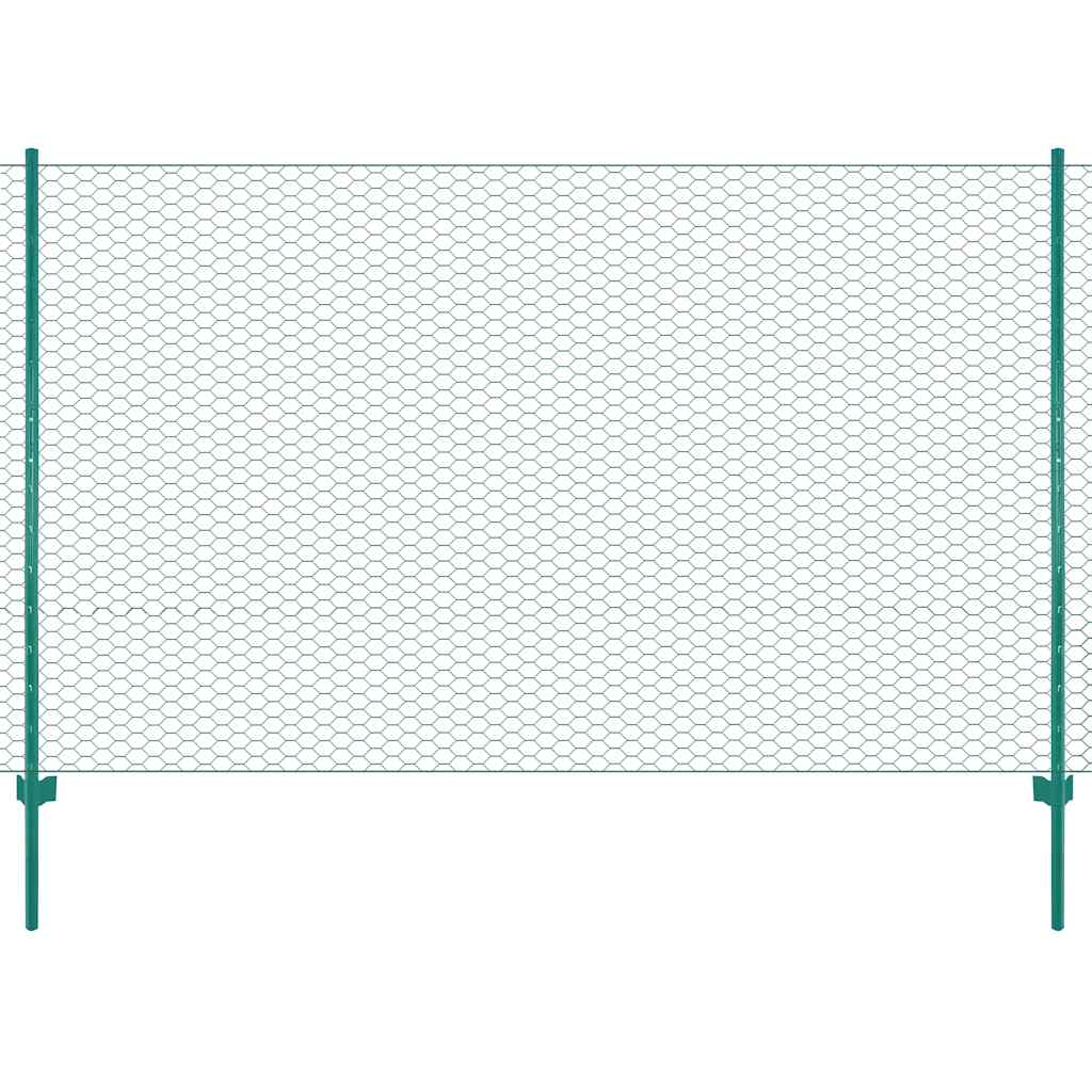 Ograda od žičane mreže sa stupovima čelična 25 x 1,5 m zelena