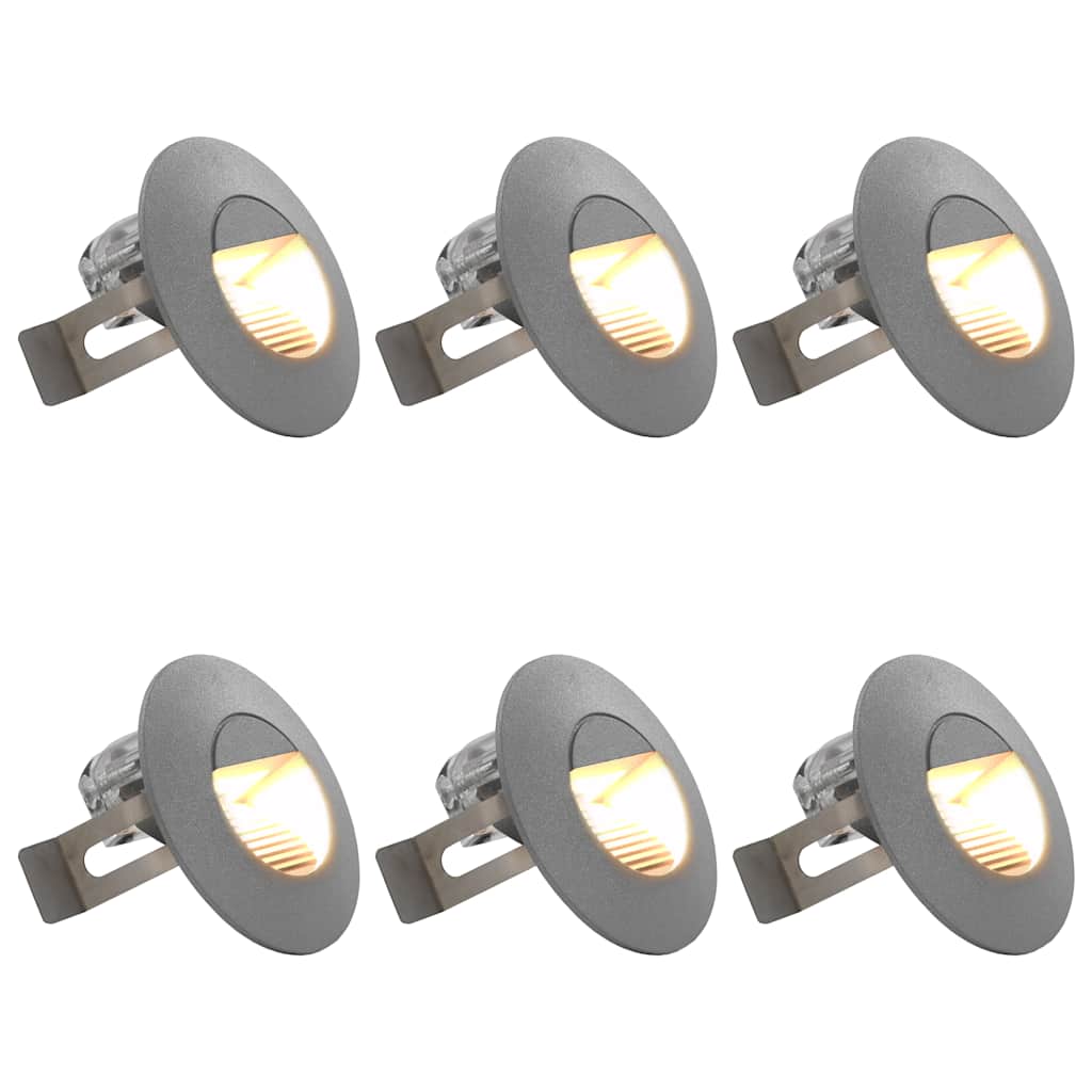 Vanjske LED zidne svjetiljke 6 kom 2 W srebrne okrugle