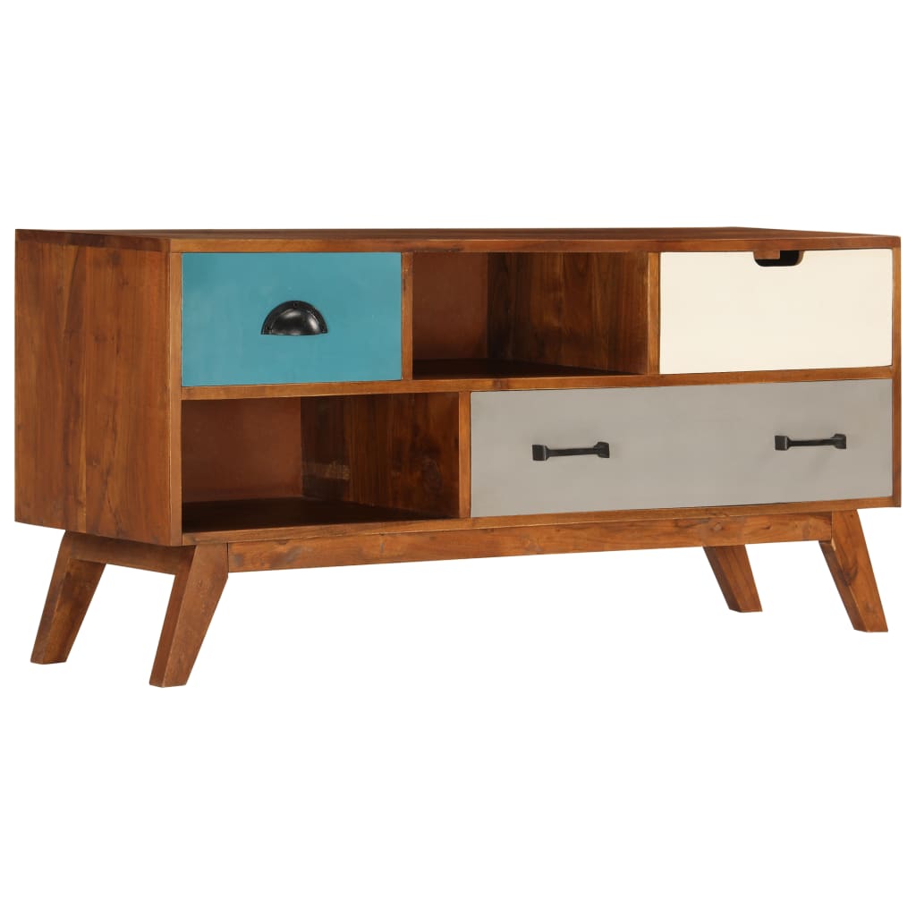 TV ormarić s 3 ladice od masivnog bagremovog drva 110x35x50 cm