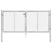 Vrtna vrata od pocinčanog čelika 300x100 cm srebrne boje