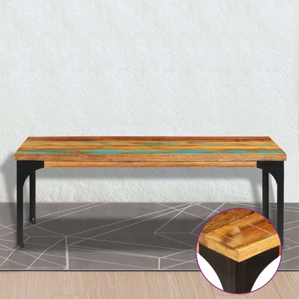 Stolić za kavu od masivnog obnovljenog drva 100 x 60 x 35 cm