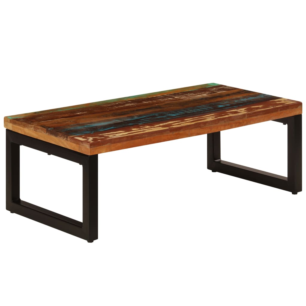 Stolić za kavu od obnovljenog drva i čelika 100 x 50 x 35 cm