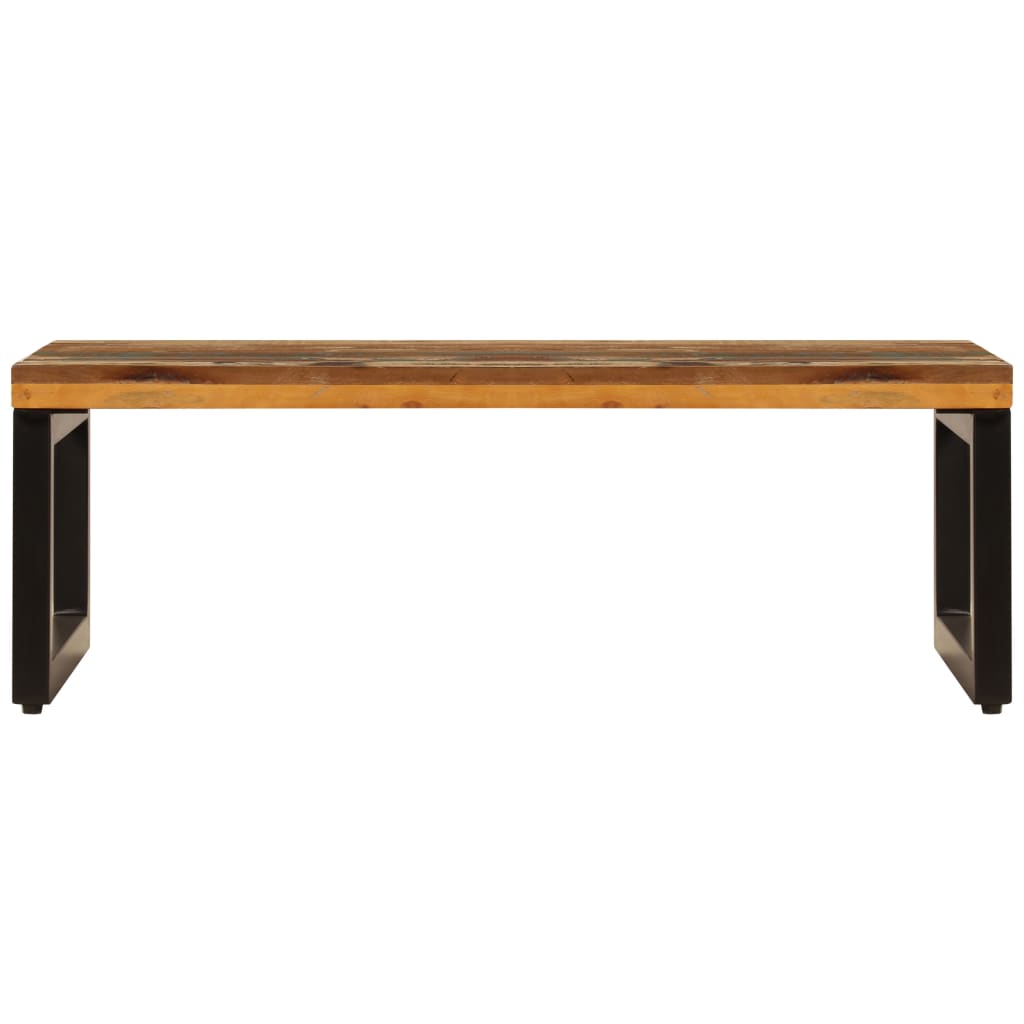 Stolić za kavu od obnovljenog drva i čelika 100 x 50 x 35 cm