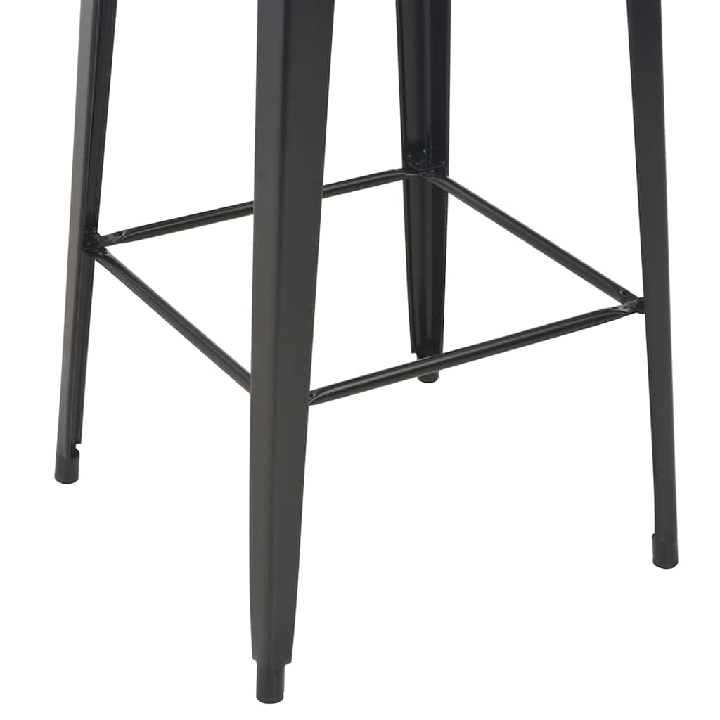 Barski stol crni 60 x 60 x 108 cm od masivne borovine i čelika