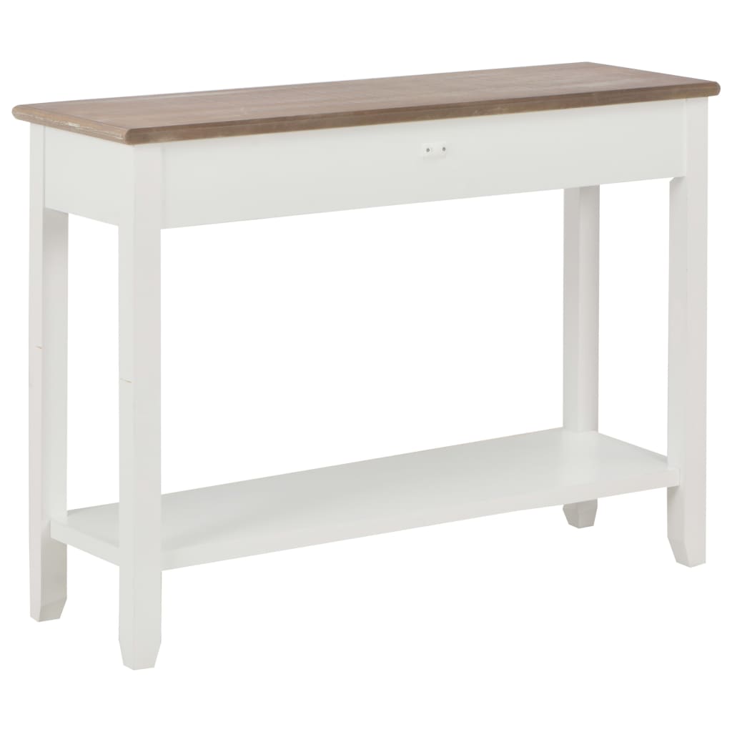 Konzolni stol bijeli 110 x 35 x 80 cm drveni