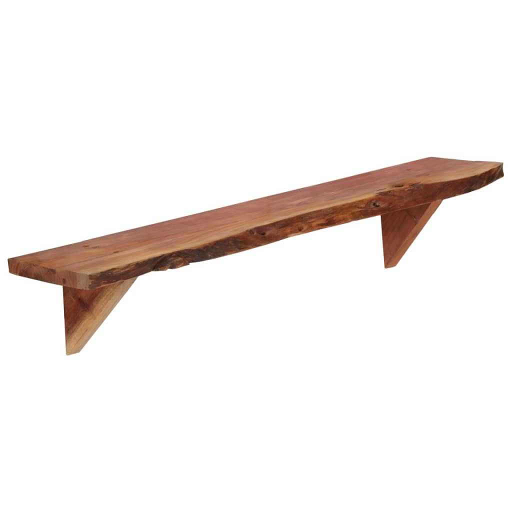 Zidne police od masivnog bagremovog drva 2 kom 90 x 20 x 18 cm