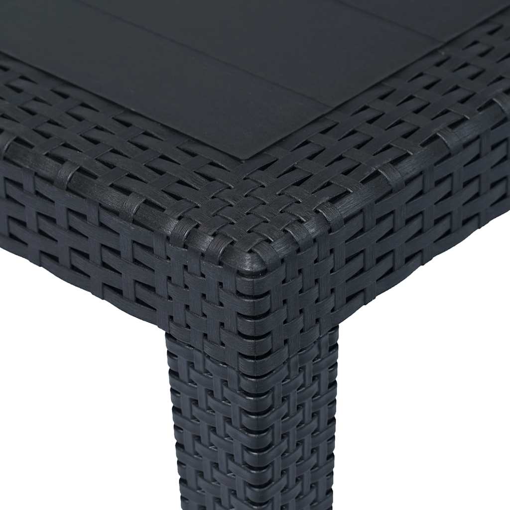 Vrtni stol antracit 150 x 90 x 72 cm plastika s izgledom ratana