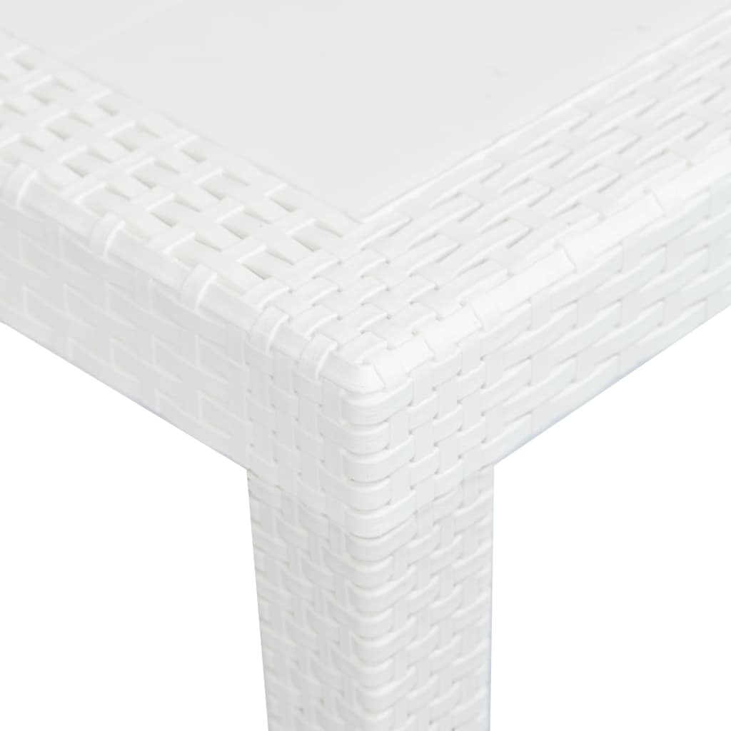 Vrtni stol bijeli 220 x 90 x 72 cm plastični s izgledom ratana