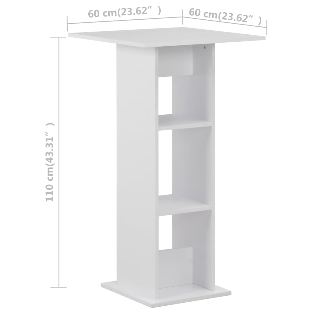 Barski stol bijeli 60 x 60 x 110 cm