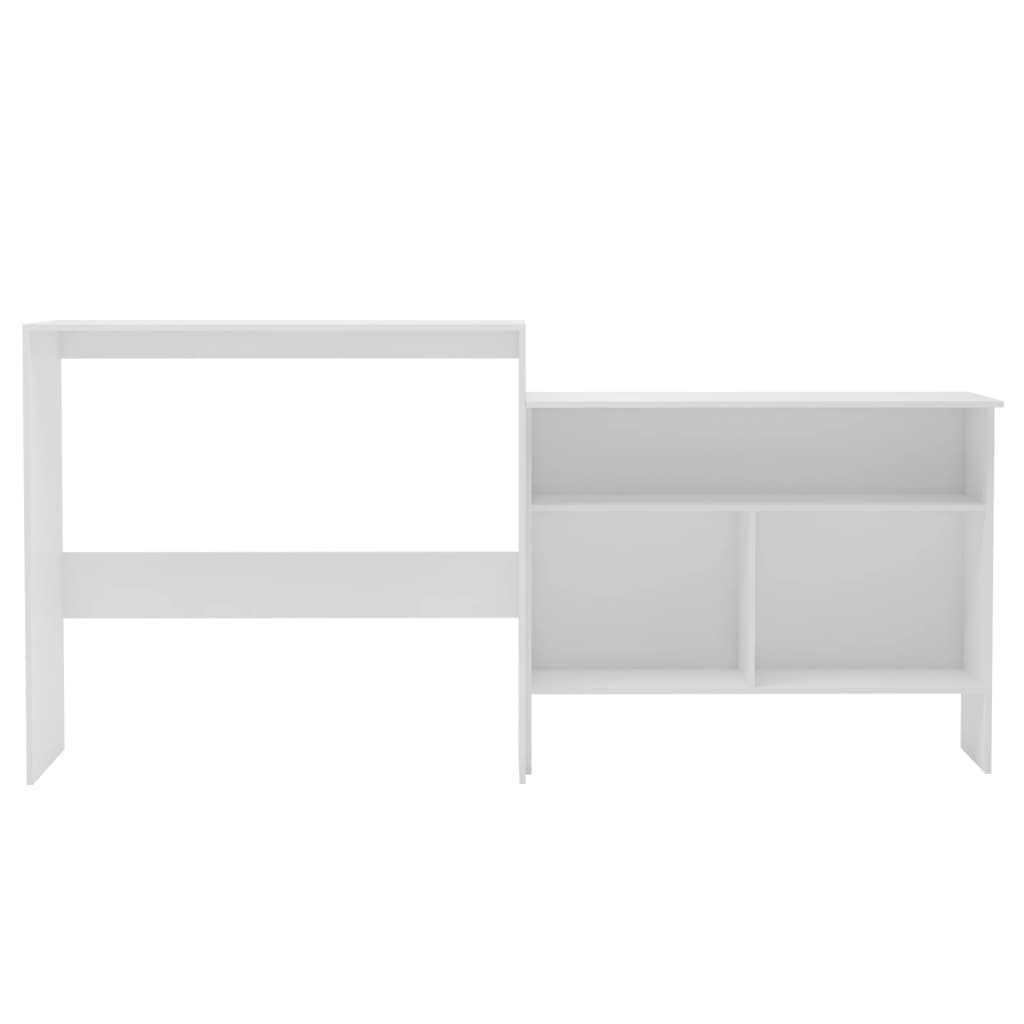 Barski stol s 2 stolne ploče bijeli 130 x 40 x 120 cm