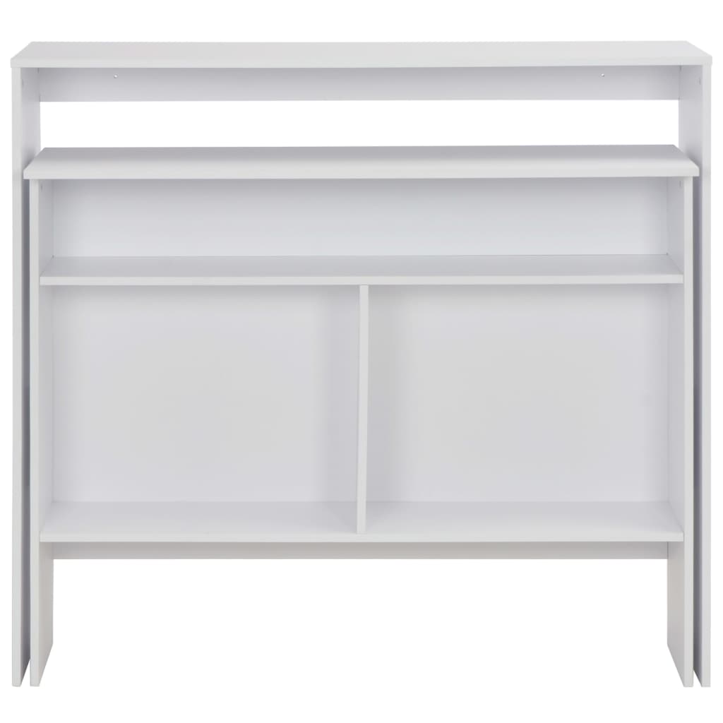 Barski stol s 2 stolne ploče bijeli 130 x 40 x 120 cm
