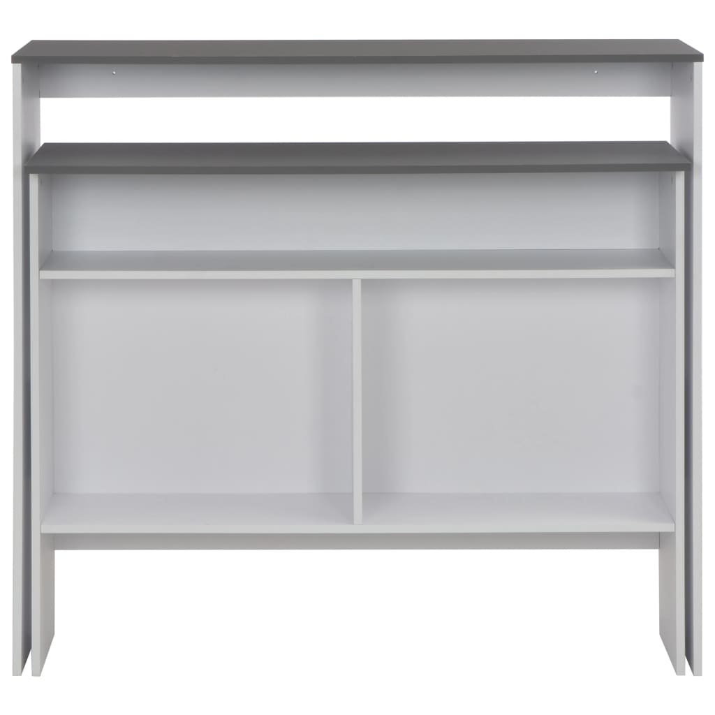 Barski stol s 2 stolne ploče bijelo-sivi 130 x 40 x 120 cm