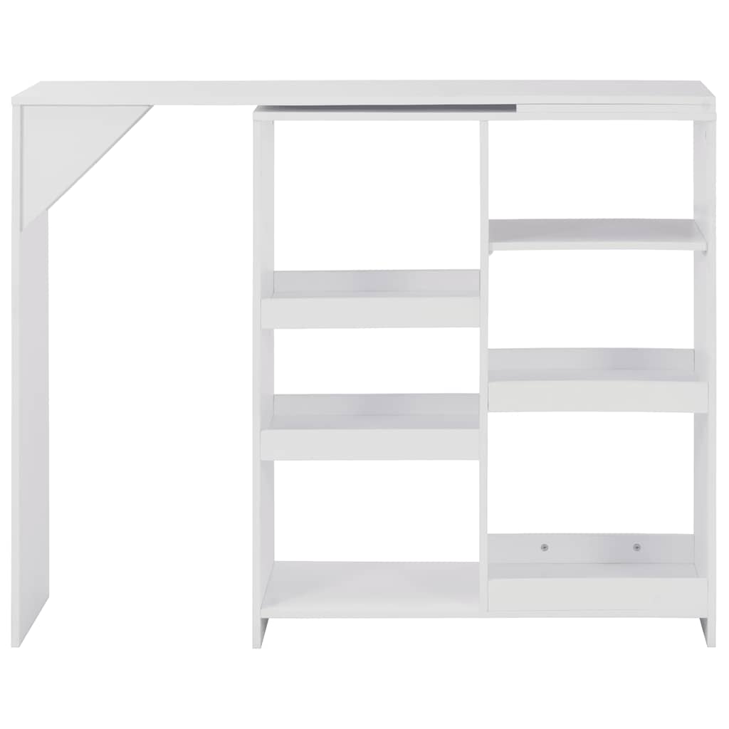 Barski stol s pomičnom policom bijeli 138 x 39 x 110 cm