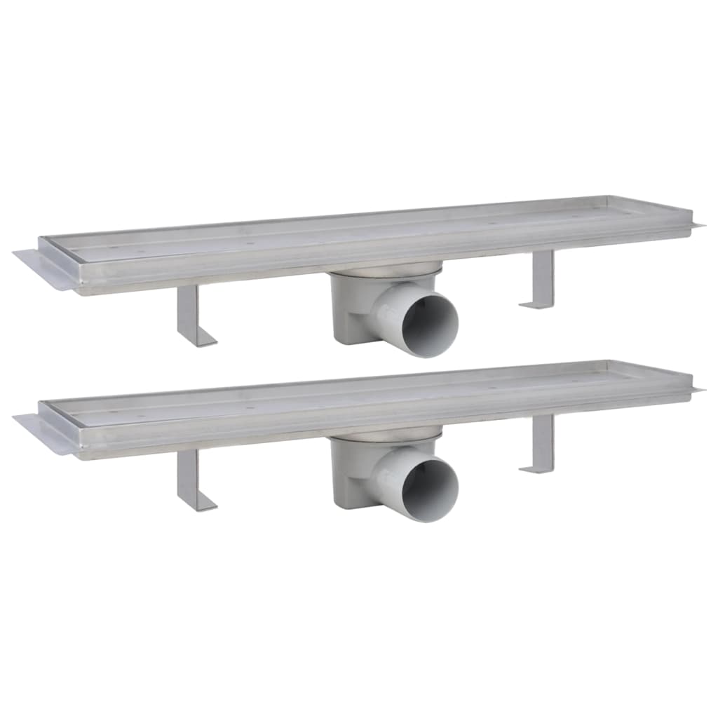 Linearni odvod za tuš 2 kom 530 x 140 mm od nehrđajućeg čelika