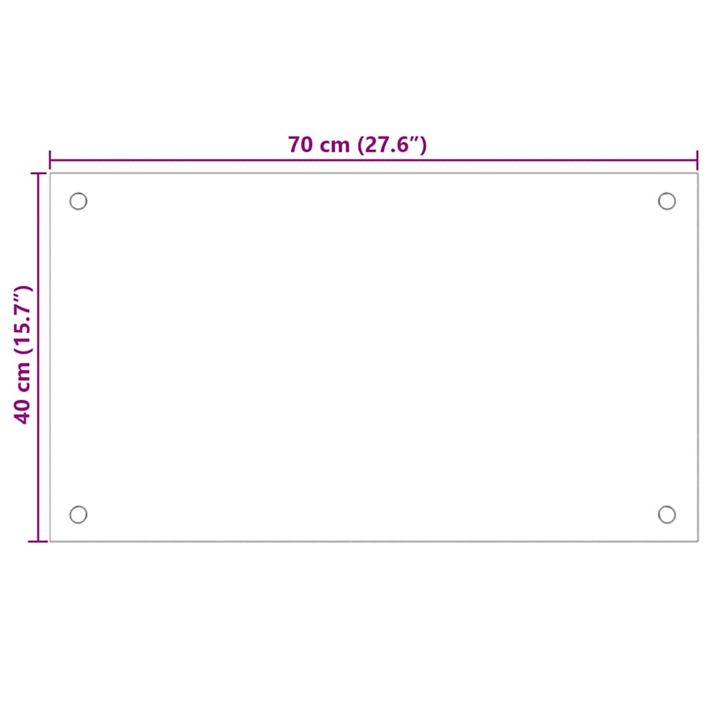 Kuhinjska zaštita od prskanja mliječna 70 x 40 cm kaljeno staklo
