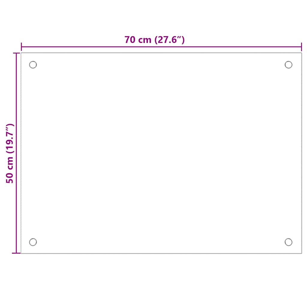 Kuhinjska zaštita od prskanja mliječna 70 x 50 cm kaljeno staklo