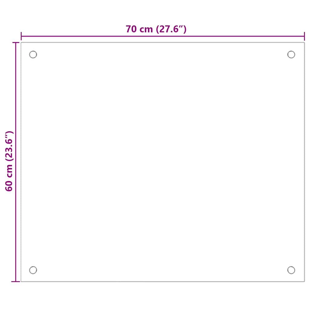 Kuhinjska zaštita od prskanja prozirna 70x60 cm kaljeno staklo