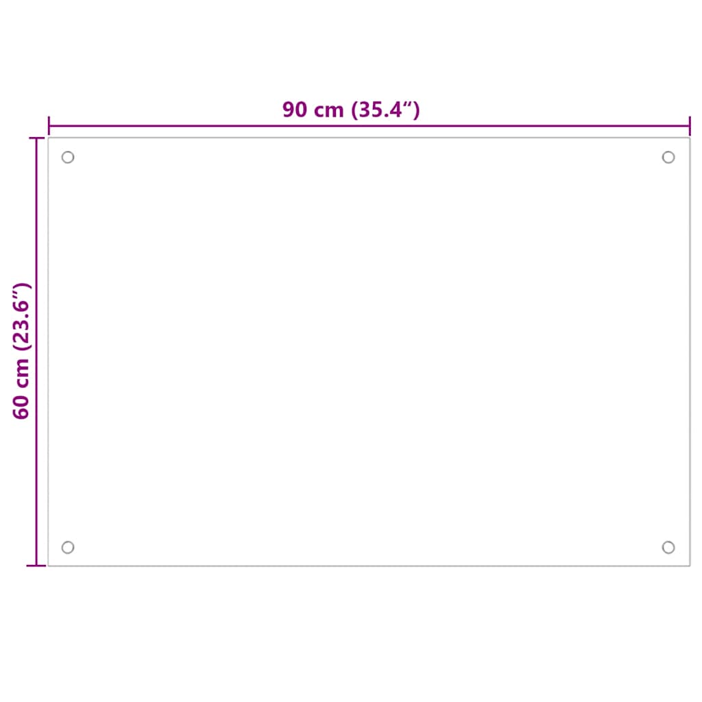 Kuhinjska zaštita od prskanja prozirna 90x60 cm kaljeno staklo
