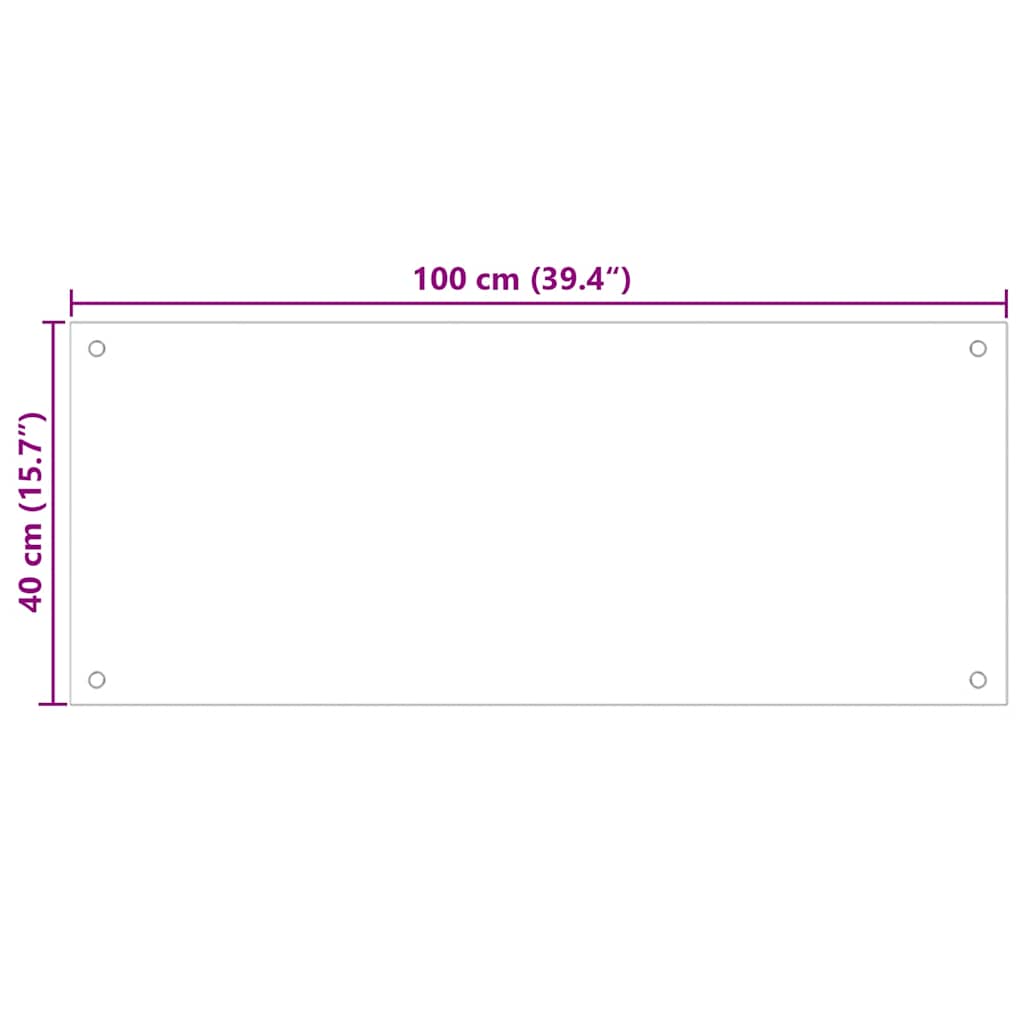 Kuhinjska zaštita od prskanja prozirna 100x40 cm kaljeno staklo
