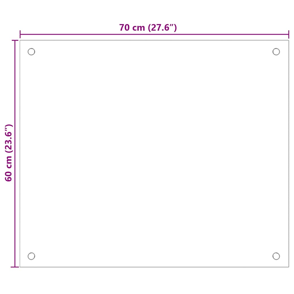 Kuhinjska zaštita od prskanja crna 70 x 60 cm kaljeno staklo