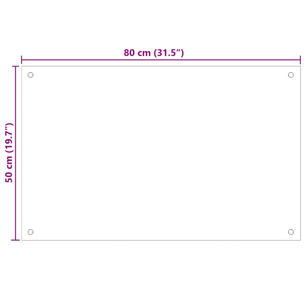 Kuhinjska zaštita od prskanja crna 80 x 50 cm kaljeno staklo