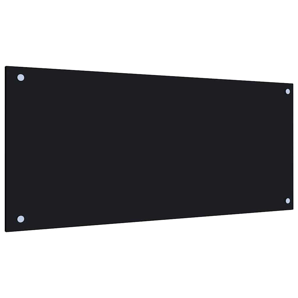 Kuhinjska zaštita od prskanja crna 90 x 40 cm kaljeno staklo