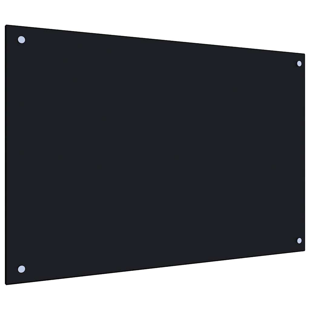 Kuhinjska zaštita od prskanja crna 90 x 50 cm kaljeno staklo