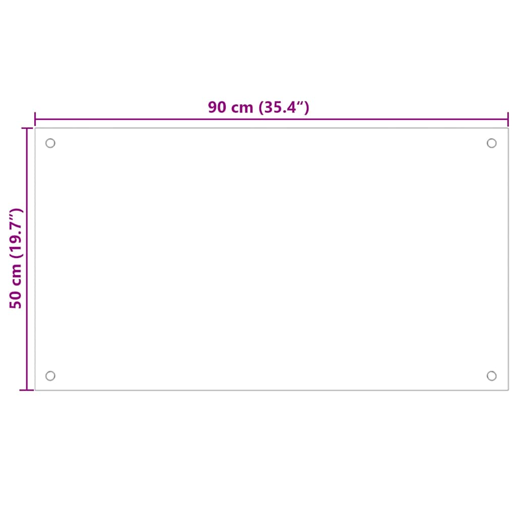 Kuhinjska zaštita od prskanja crna 90 x 50 cm kaljeno staklo