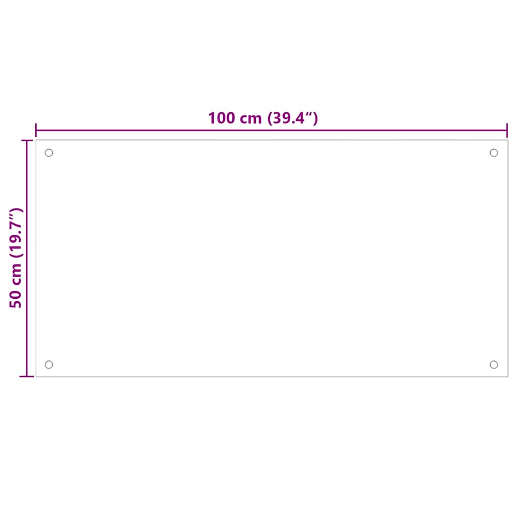 Kuhinjska zaštita od prskanja crna 100 x 50 cm kaljeno staklo