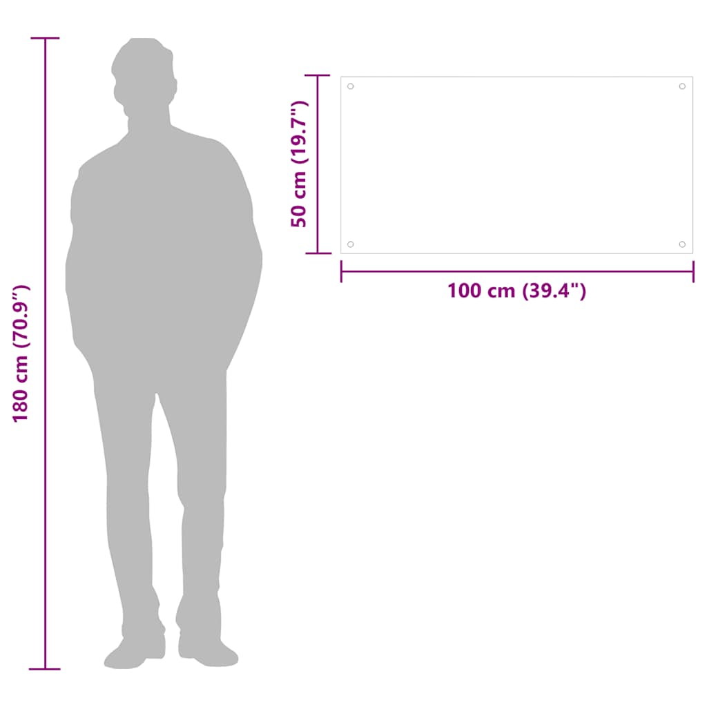 Kuhinjska zaštita od prskanja crna 100 x 50 cm kaljeno staklo