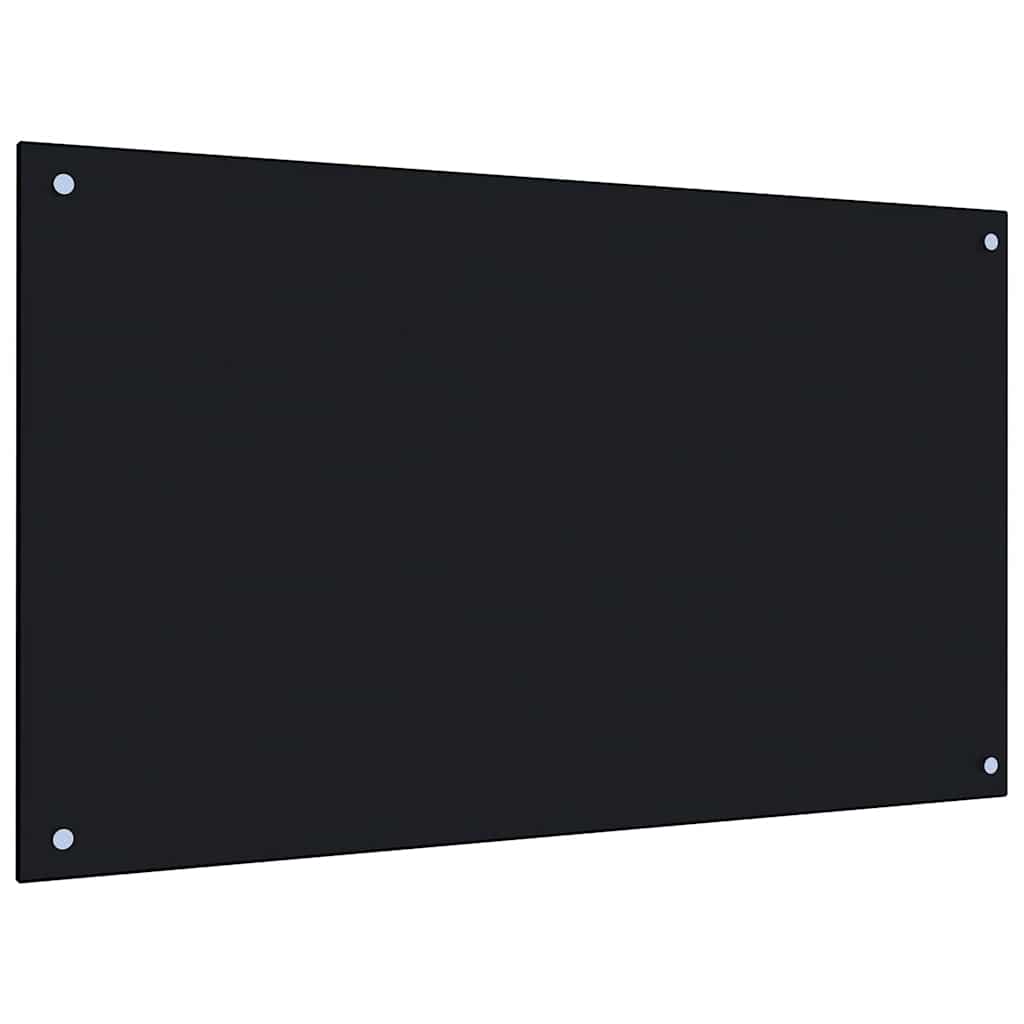 Kuhinjska zaštita od prskanja crna 100 x 60 cm kaljeno staklo