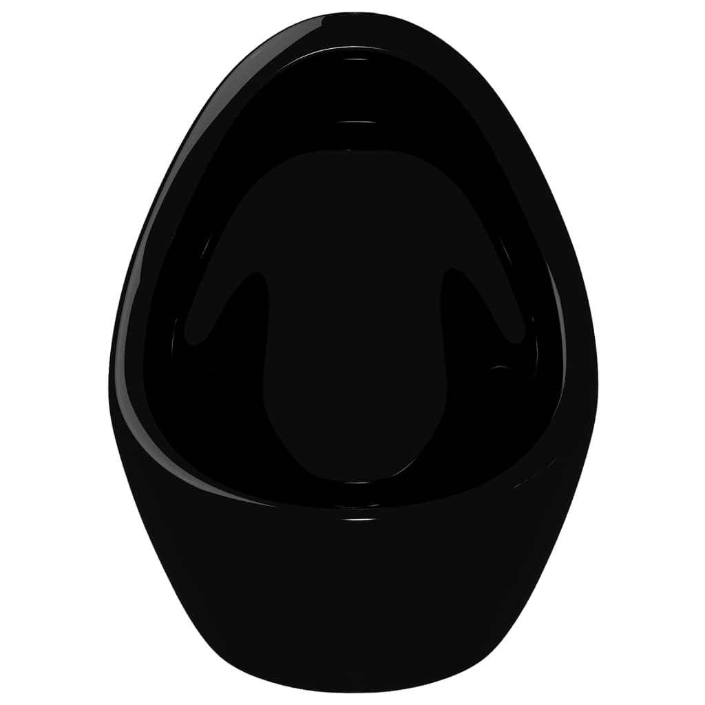 Zidni pisoar s ventilom za ispiranje keramički crni