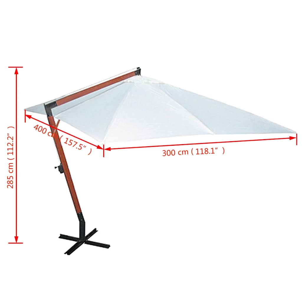 Suncobran 300 x 400 cm bijeli