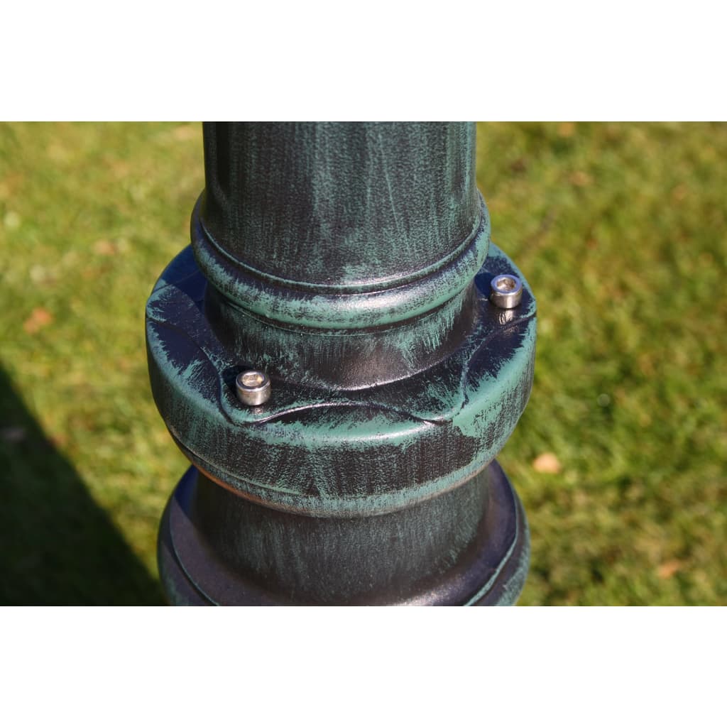 Vrtna stupna svjetiljka 215 cm tamnozelena/crna aluminijska