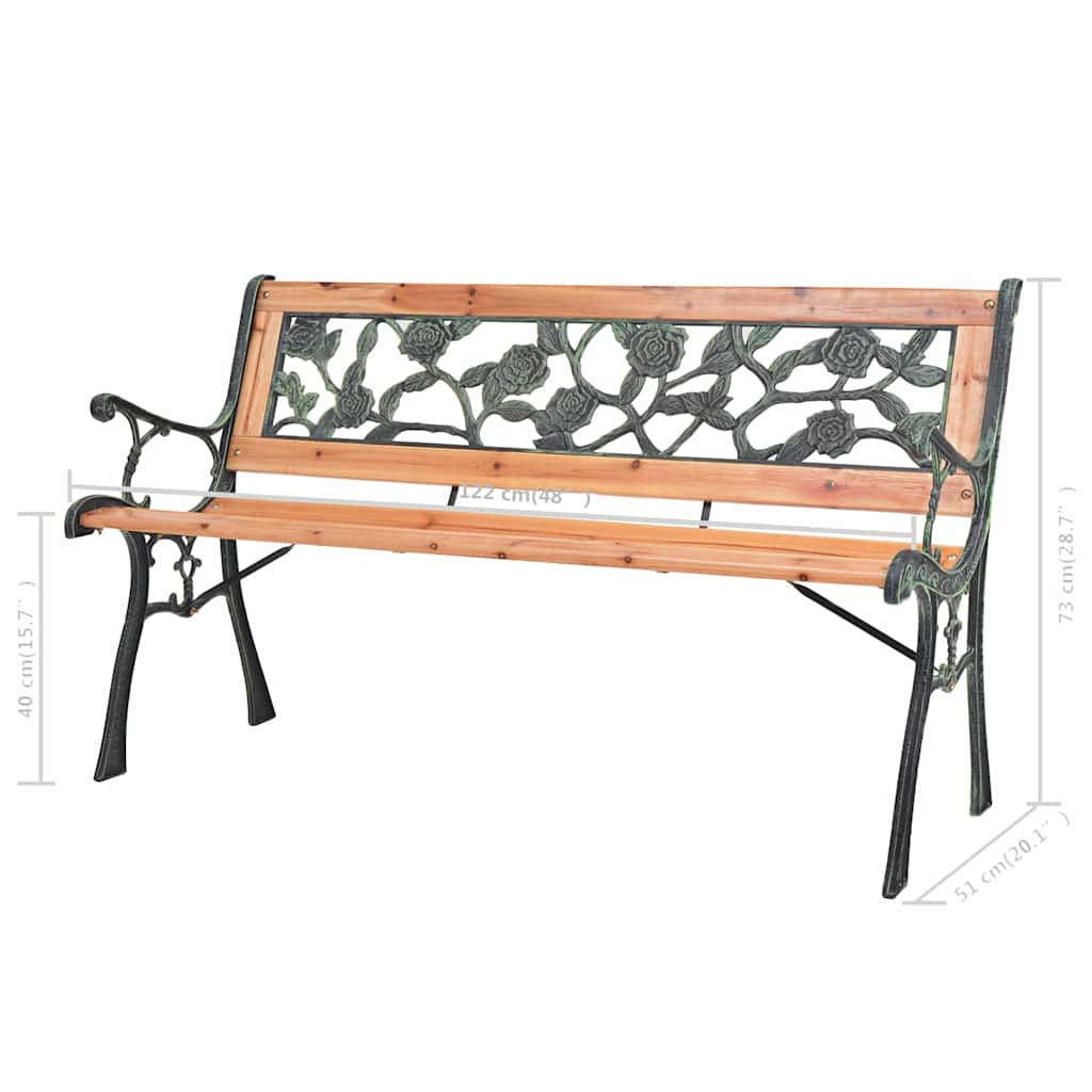 Vrtna klupa 122 cm drvena