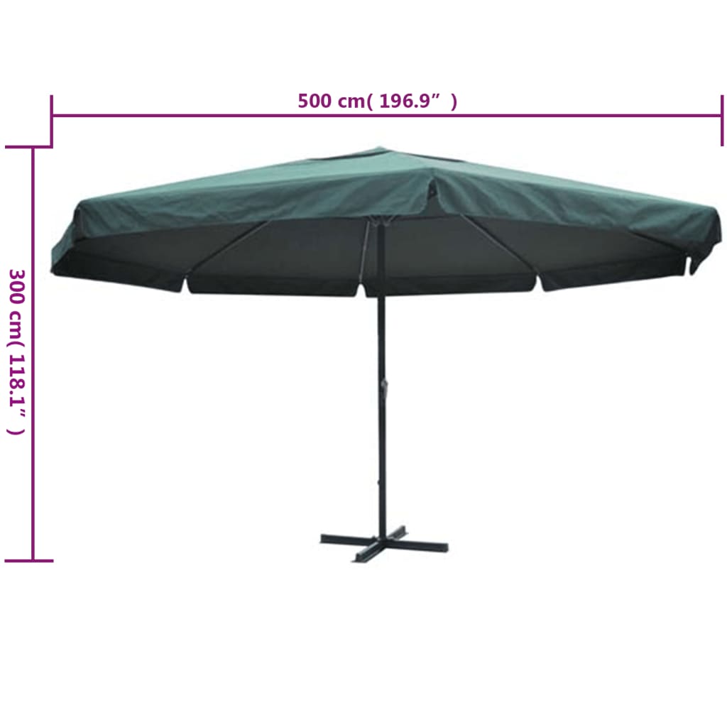 Suncobran Zeleni Aluminijum 500 cm
