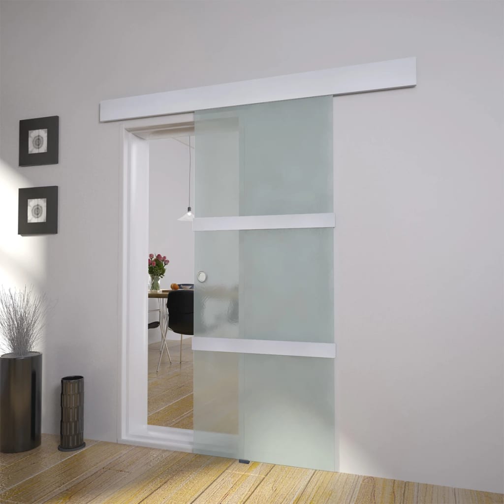 Klizna vrata od stakla i aluminija 178 cm srebrna