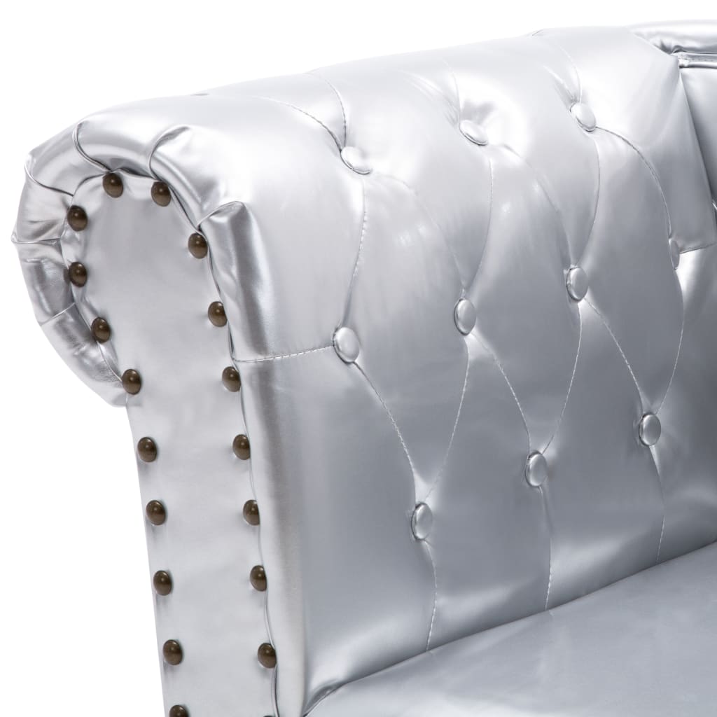 Chesterfield ležaljka srebrena