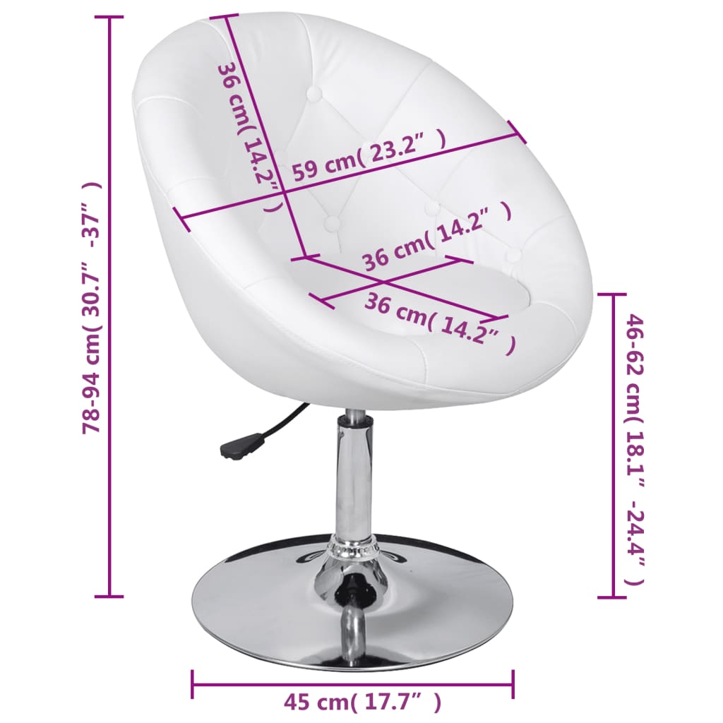 Barski stolci od umjetne kože 2 kom bijeli