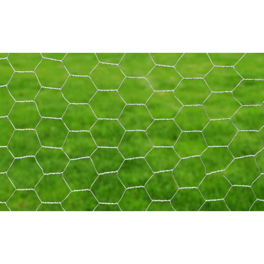 Mrežna ograda od pocinčanog čelika za kokoši 25 x 0,5 m srebrna