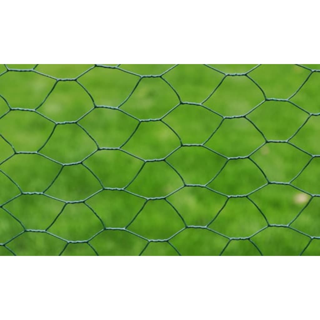 Žičana ograda za kokoši s PVC oblogom 25 x 1 m zelena
