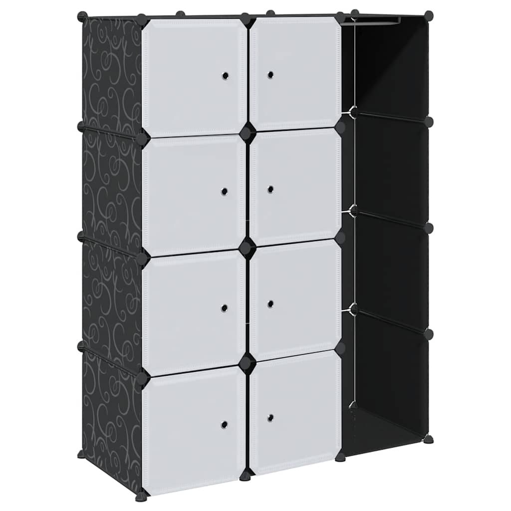Modularni ormar s 9 odjeljaka 109x36,5x143 cm crno-bijeli