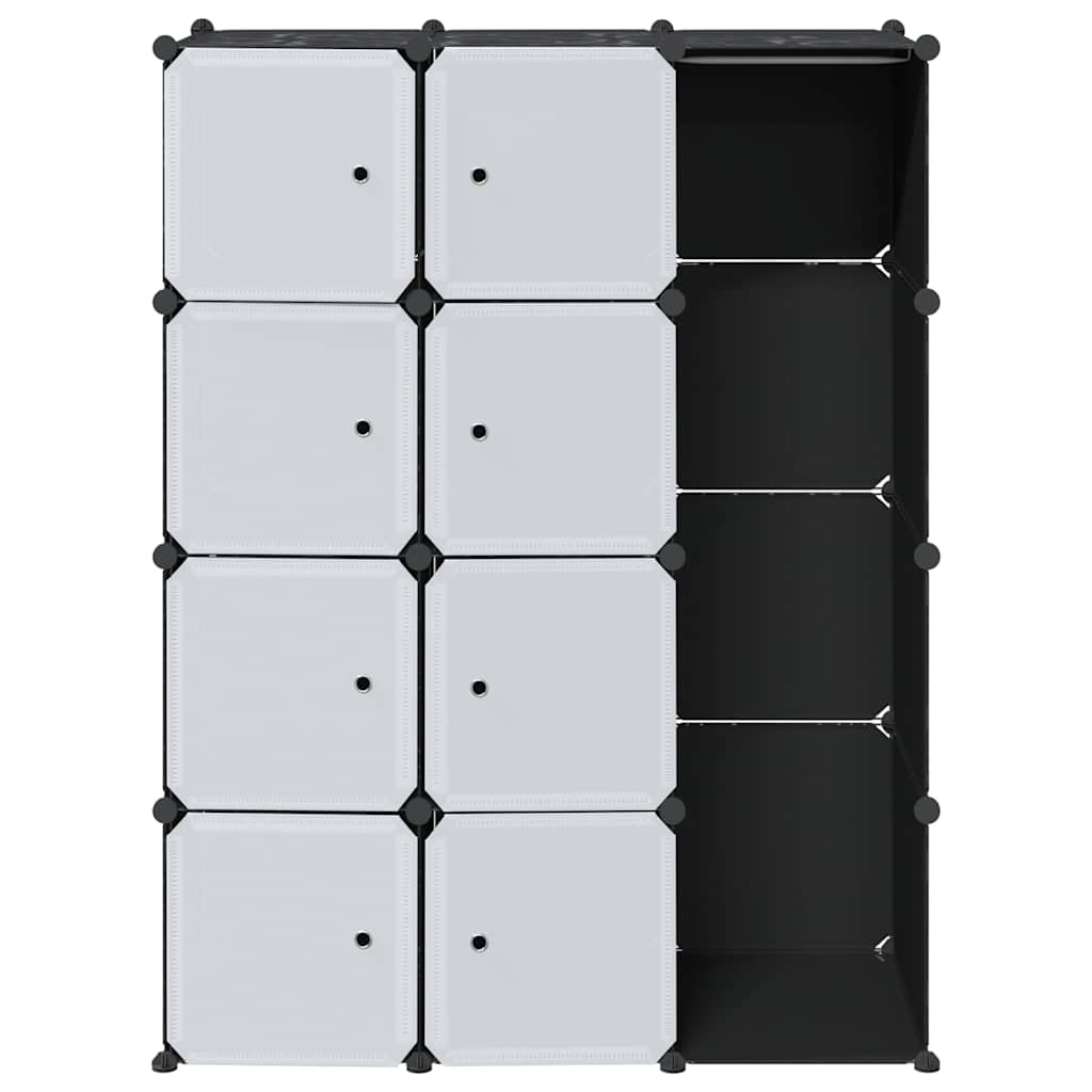 Modularni ormar s 9 odjeljaka 109x36,5x143 cm crno-bijeli