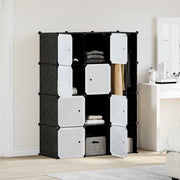 Modularni ormar s 9 odjeljaka 109x36,5x143 cm crno-bijeli
