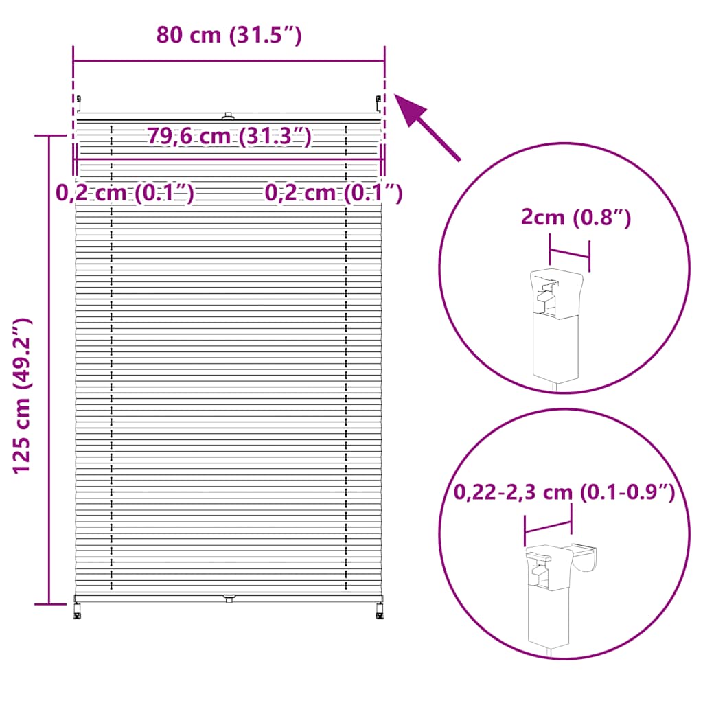 Žaluzine krem boje 80 x 125 cm